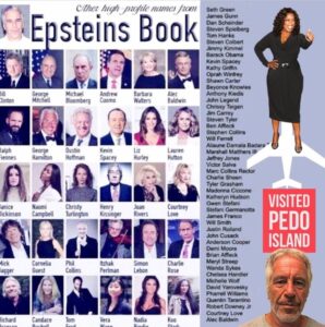 PHOTO List Of Names Of All The High Profile Names From Jeffrey Epstein's Book