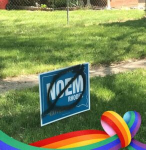 PHOTO No Noem Sign With Pride Flag In South Dakota Meme