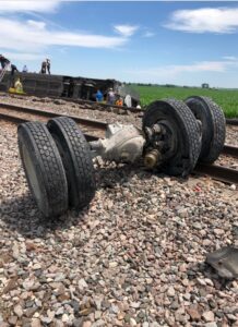 PHOTO Of Wheels Laying Beside Amtrak In Missouri Where It Collided With Dump Truck