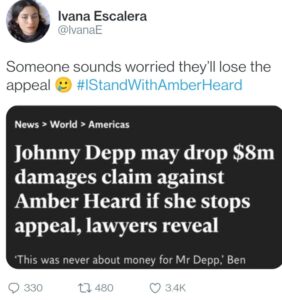 PHOTO Some People Seriously Thinks Johnny Depp Is Afraid He Will Lose Appeal In Amber Heard Lawsuit And That's The Reason Why He's Dropping $8 Million Damages Claim Against Her