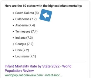 PHOTO South Dakota Has The Highest Infant Morality Rate In The Country Surely Kristi Noem Has Something To Say About That