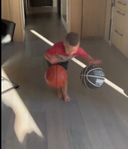 PHOTO Steph Curry's Son Is Already Dribbling Balls Around Steph's House Like He Does In Warmups Before A Game