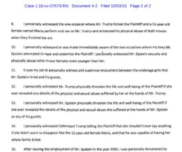 PHOTO Sworn Statement Of Former Jeffrey Epstein Employee From 1990 To