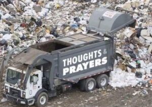 PHOTO Thoughts And Prayers Trash Truck Mass Shootings Meme
