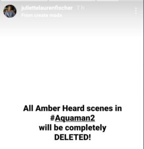 PHOTO Warner Brothers Executive Producer Juliette Lauren Fischer Deleted All Amber Heard's Aquaman 2 Scenes