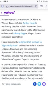 PHOTO Warner Brothers Executive Who Is President Of DC Films Is Disputing Amber Heard's Claims That Her Role From Aquaman 2 Has Been Cut