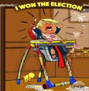 PHOTO Baby Donald Trump In A High Chair Crying That He Won The Election Meme