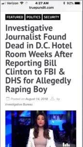 PHOTO Bill Clinton Had Journalist Killed That Reported Him To The FBI