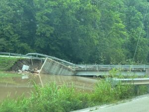 PHOTO Bridge In Perry County Kentucky Collapsed From Floodwaters