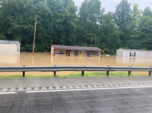PHOTO Businesses And Structures Off Highway 15 In Lost Creek Kentucky Sitting In Multiple Feet Of Water