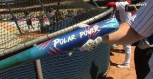 PHOTO Close Up Pete Alonso's Bat Had Polar Power Written On It