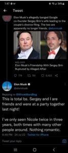 PHOTO Elon Musk Wants You To Believe He's Only Been Around Sergey Brin's Wife Nicole 3 Times In His Entire Life