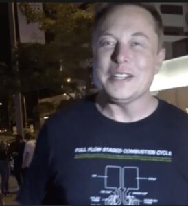 PHOTO Elon Musk Went In Bar Wearing Shirt Explaining Full Flow Staged Combustion Cycle