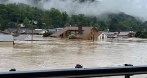 PHOTO Flooding Up To The Roof Of Two Story House In Whitesburg Kentucky