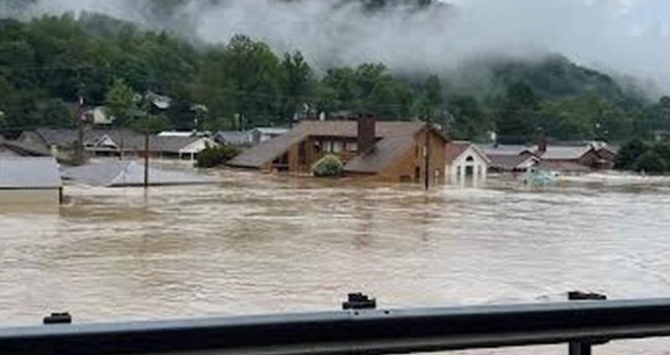 PHOTO Flooding Up To The Roof Of Two Story House In Whitesburg Kentucky