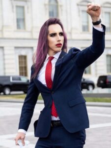 PHOTO Josh Hawley Dressed Up Like A Woman With Purple Long Hair And Makeup Meme
