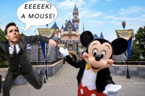 PHOTO Josh Hawley Running Away At Disneyland When He Sees A Mouse Meme