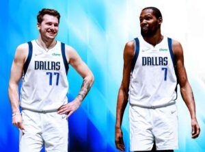 PHOTO Kevin Durant And Luka Doncic Both In Dallas Mavericks Uniforms Happy To Be Playing Together