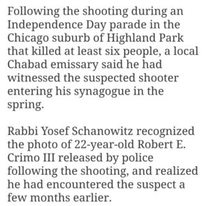 PHOTO Of Robert Crimo Wearing Yarmulke While Entering Central Avenue Synagogue In Spring 2022
