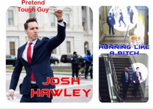 PHOTO Pretend Tough Guy Running Like A B*tch Josh Hawley Meme