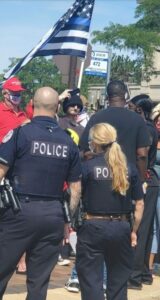 PHOTO Robert Crimo At Trump Riot With A Blue Lives Matter Flag