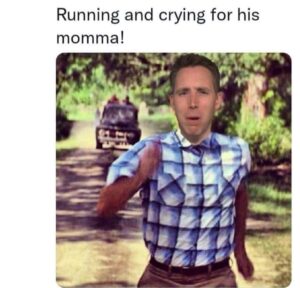 PHOTO Running And Crying For His Momma Josh Hawley Meme