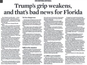 PHOTO South Florida Sun Sentinel Knows Ron DeSantis Is Gaining Momentum As The GOP Favorite So They Issue A Warning About Him