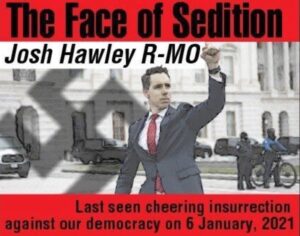 PHOTO The Face Of Sedition Last Seen Cheering Insurrection Against Our Democracy On January 6 Josh Hawley Meme