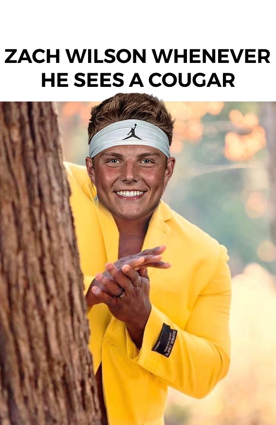 Photo Zach Wilson Whenever He Sees A Cougar Meme 6779