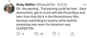 PHOTO 35 Followers Of Ricky Shiffer Retweet Post Of Him Saying He Needed To Learn From The Proud Boys To Stop Tyranny