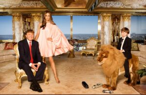 PHOTO Barron Trump Riding A Toy Lion In Donald's Mega-Mansion