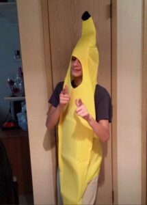 PHOTO Bend Oregon Shooter Ethan Miller Dressed Up In A Banana Costume Making Gun Motions With His Hands In Hallway Of His Parents House