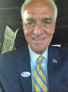 PHOTO Charlie Crist Driving Around Florida With An I Voted Sticker On His Suit Jacket