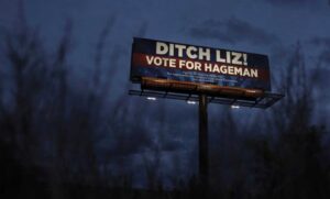 PHOTO Ditch Liz Vote For Hageman Billboard On Very Dark And Lonely Highway In Wyoming