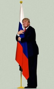 PHOTO Donald Trump Hugging The Russian Flag