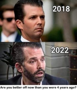 PHOTO Donald Trump Jr Showing Reduced Brain Activity In 2022 Compared To 2018 Meme