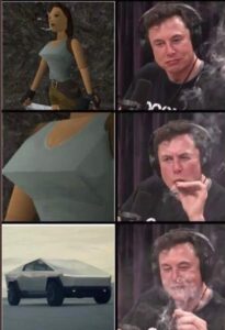 PHOTO Elon Musk Smoking A Blunt While Watching A Women Turn Into A Tesla Meme