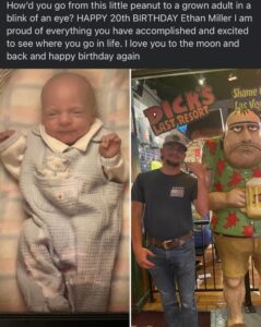 PHOTO Ethan Miller's Mom's Facebook Post Wishing Her Son A Happy 20th Birthday