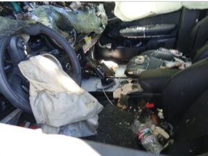 PHOTO Inside Of Anne Heche's Car With Air Bag Deployed And Glass Everywhere After Crash
