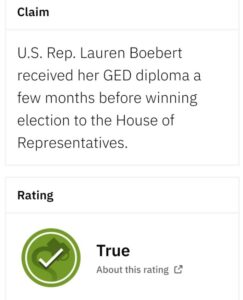 PHOTO Lauren Boebert Getting Her GED Diploma Before Winning Election To House Of Representatives Was Fact Checked To Be True