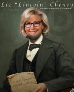 PHOTO Liz Lincoln Cheney Holding Her Employment Application Meme
