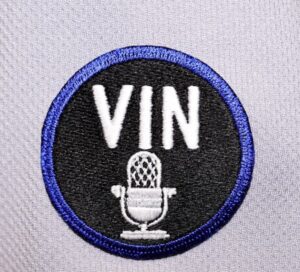 PHOTO Of Commemorative Patch Dodgers Will Wear To Honor Vin Scully With Name Vin Plus Microphone Emblem