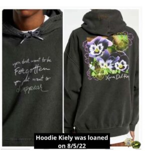 PHOTO Of Kiely Rodni's Hoodie She Was Wearing When She Disappeared That Says You Don't Want To Be Forgotten You Just Want To Disappear