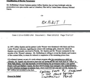 PHOTO Of Steven Hoffenberg's Court Docs Say Jeffrey Epstein And Les Wexner Contracted Murder Of Arthur Shapiro