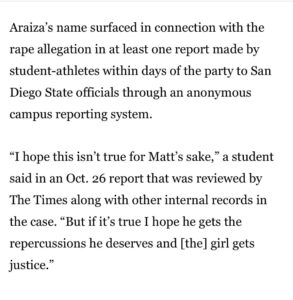 PHOTO SDSU Student Reported Matt Araiza Rape To University And They Still Did Nothing