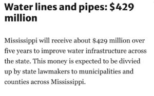 PHOTO State Of Mississippi Got $429 Million For Water Lines And Pipes To Improve Infrastructure But The City Of Jackson Apparently Didn't Get Much Because Their Water System Has Failed