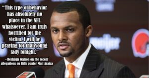 PHOTO This Type Of Behavior Has No Place In The NFL Whatsoever Deshaun Watson Reacting To Matt Araiza News Meme