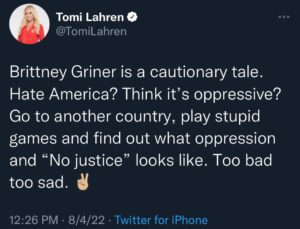PHOTO Tomi Lahren Has Waited All Her Life To Mock Brittney Griner For Thinking America Is Oppressive