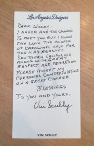 PHOTO Wes Durham Shared Note Vin Scully Wrote