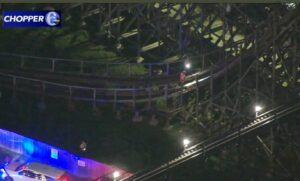 PHOTO Workers At Six Flags Were Looking At The Track Of El Toro Ride With Flashlights After Many Injuries